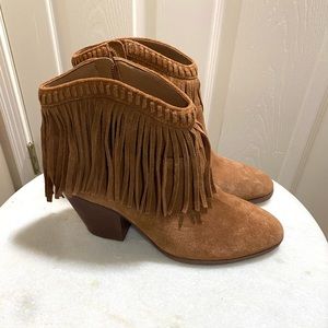 Gianni Bini Lets Roll Tan Suede Booties. Size 9.5. New With Tag.